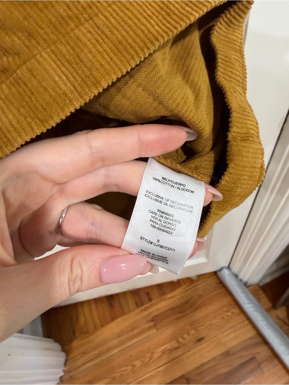 Copper Key Corduroy dress in Mustard Brown S - Picture 3 of 5